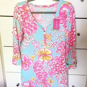 NWT Lilly Pulitzer Palmetto V-Neck T-Shirt Dress